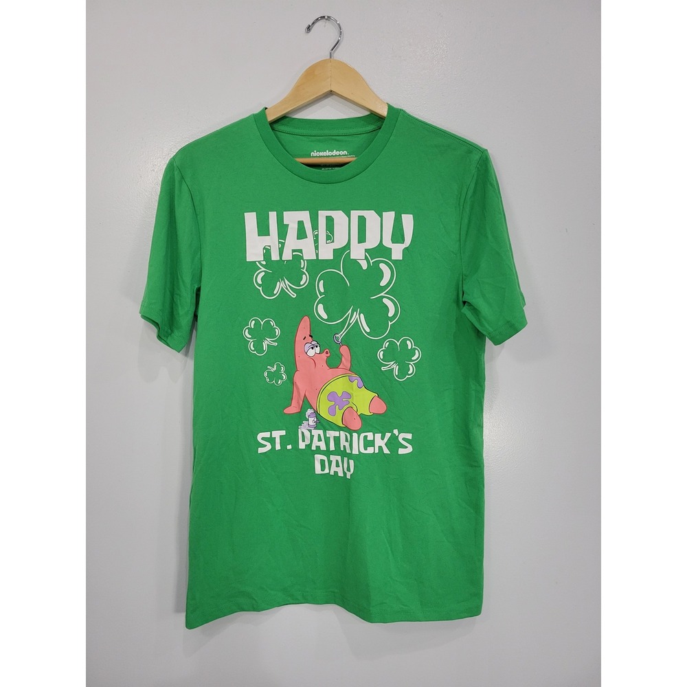 Nickelodeon Patrick Star St Patricks Day Green Graphic T-Shirt Mens Medium